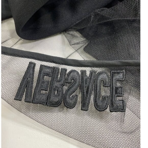 VERSACE Sz EU (IT) 36/US 0 Black Midi Skirt Front Slit Tulle Lining VERSACE LOGO - Picture 5 of 10
